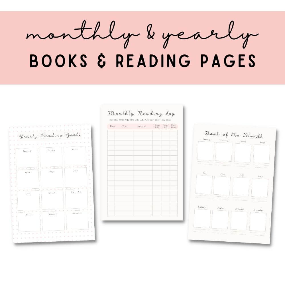 PLR Pink Reading Planner