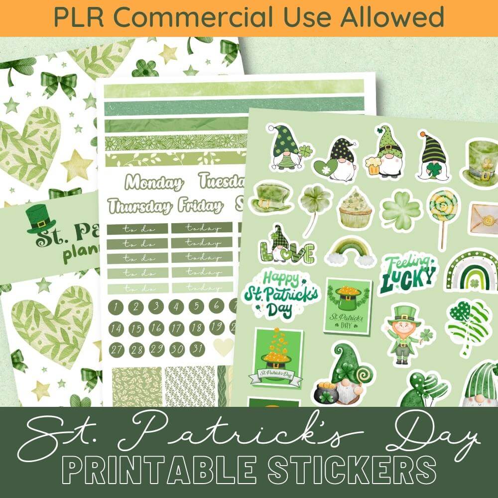 PLR St. Patrick's Day Planner Stickers