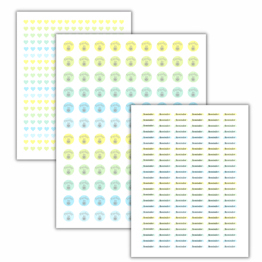 Yellow PLR Planner Stickers