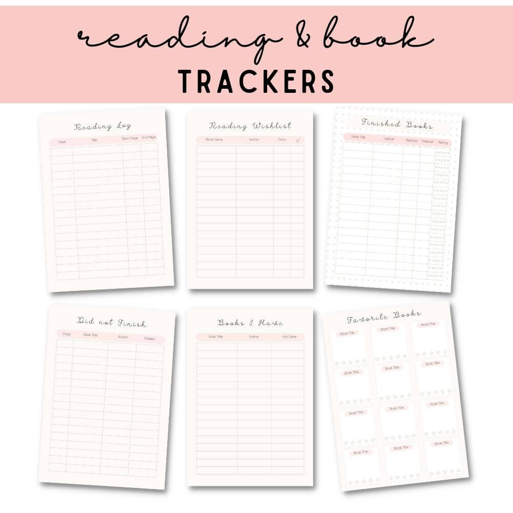 PLR Pink Reading Planner