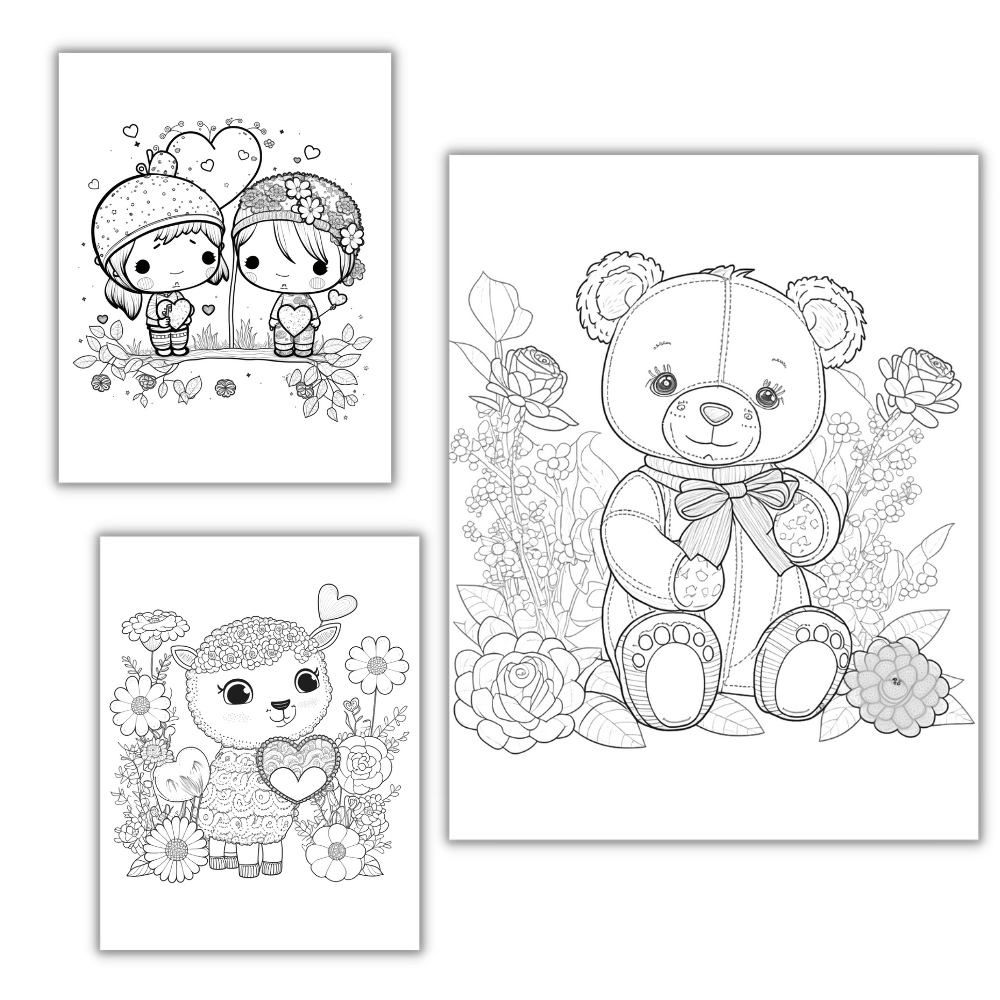 PLR Cute Valentine Coloring Pages plrprintablesstore