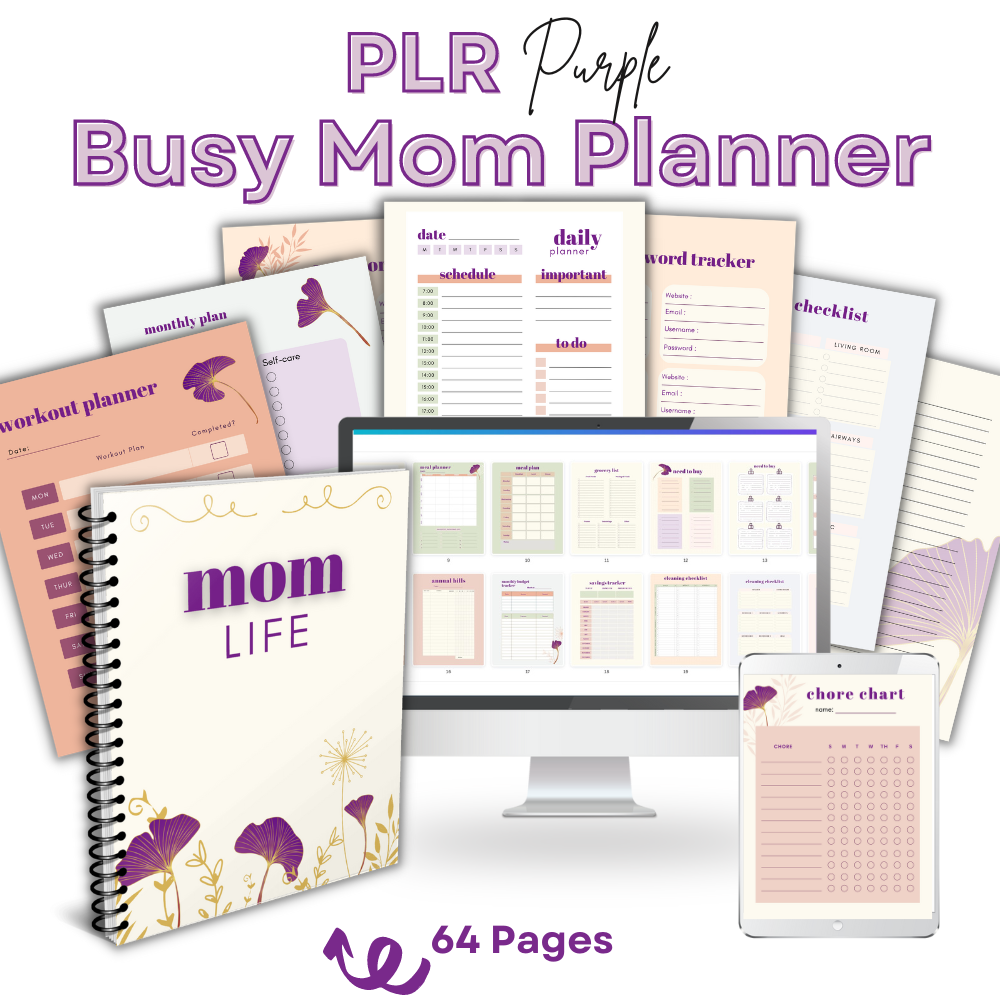 PLR Purple Busy Mom Planner – Plr-printables-store