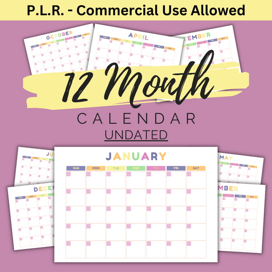 PLR Cheerful Undated Calendar