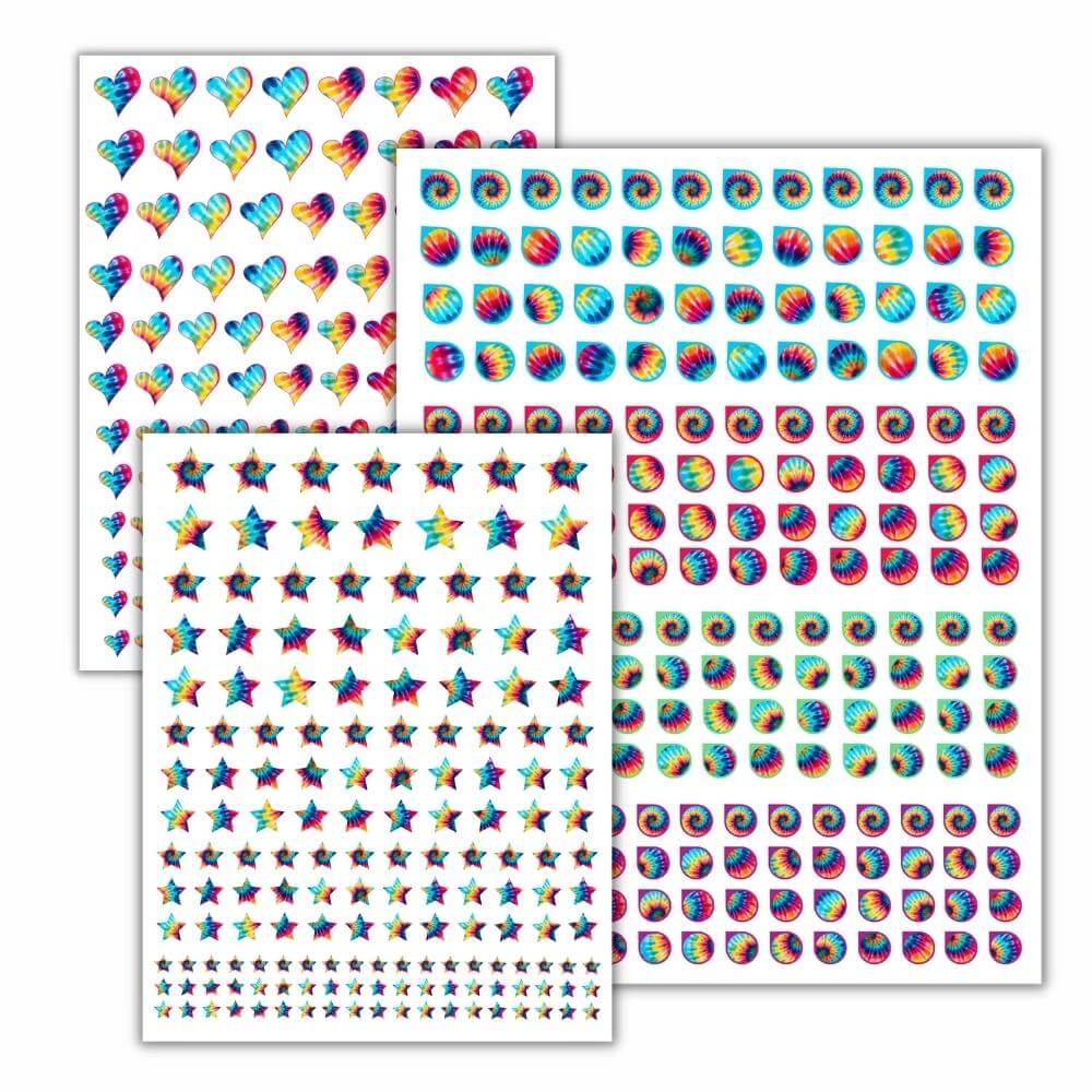 Tie Dye PLR Planner Stickers