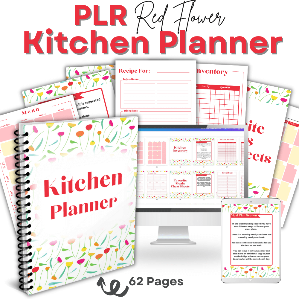 PLR Red Flower Kitchen Planner