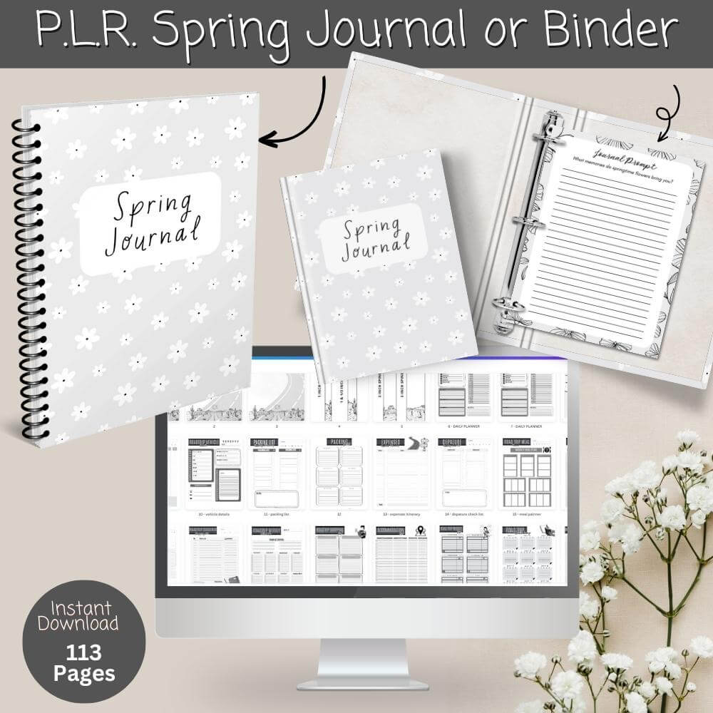 PLR Spring Journal in Black and White