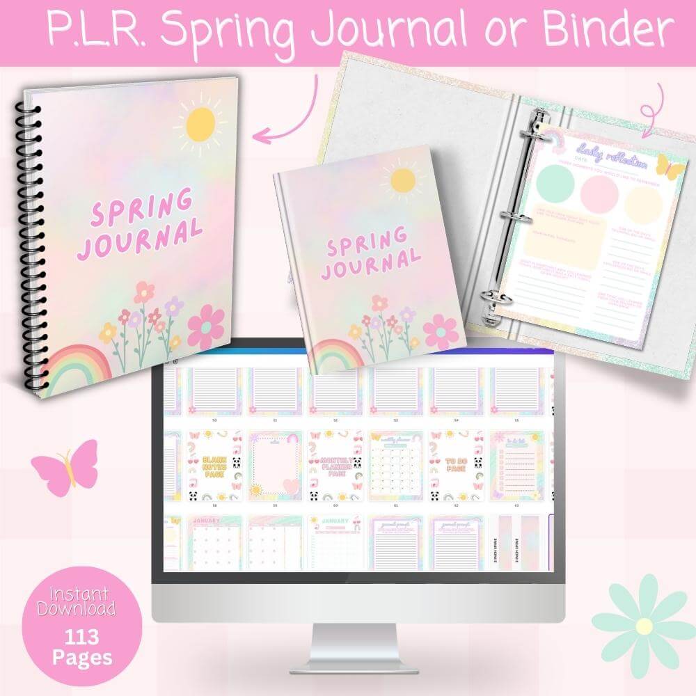 PLR Spring Journal in Cheerful Theme