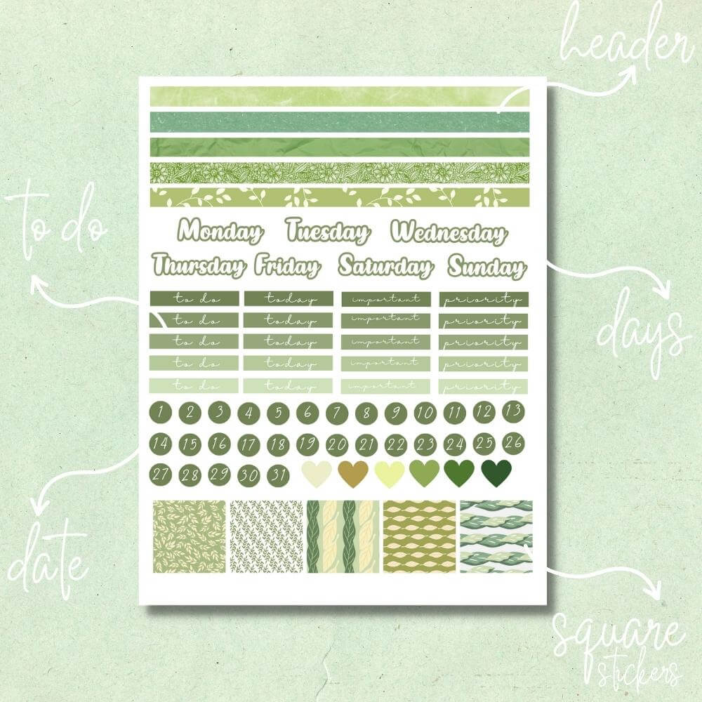 PLR St. Patrick's Day Planner Stickers