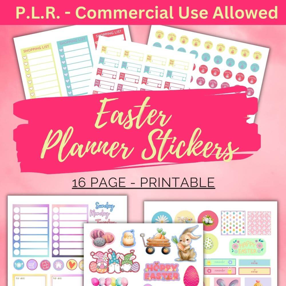 PLR Easter Planner Stickers Plr Printables Store