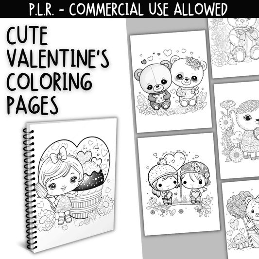 PLR Cute Valentine Coloring Pages