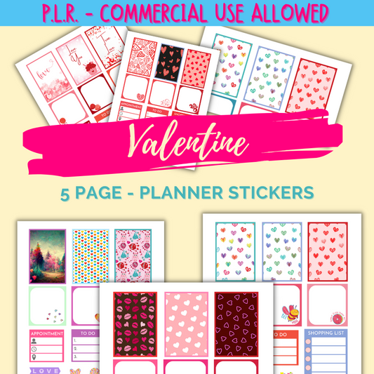 PLR Valentine Planner Stickers