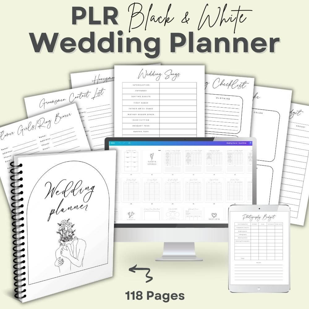 PLR Wedding Planner in Black and White