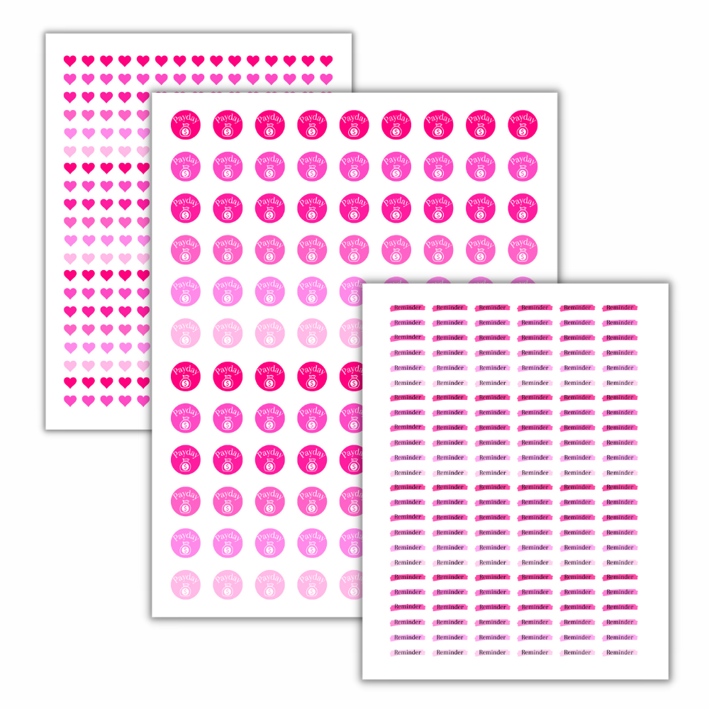 Pink PLR Planner Stickers