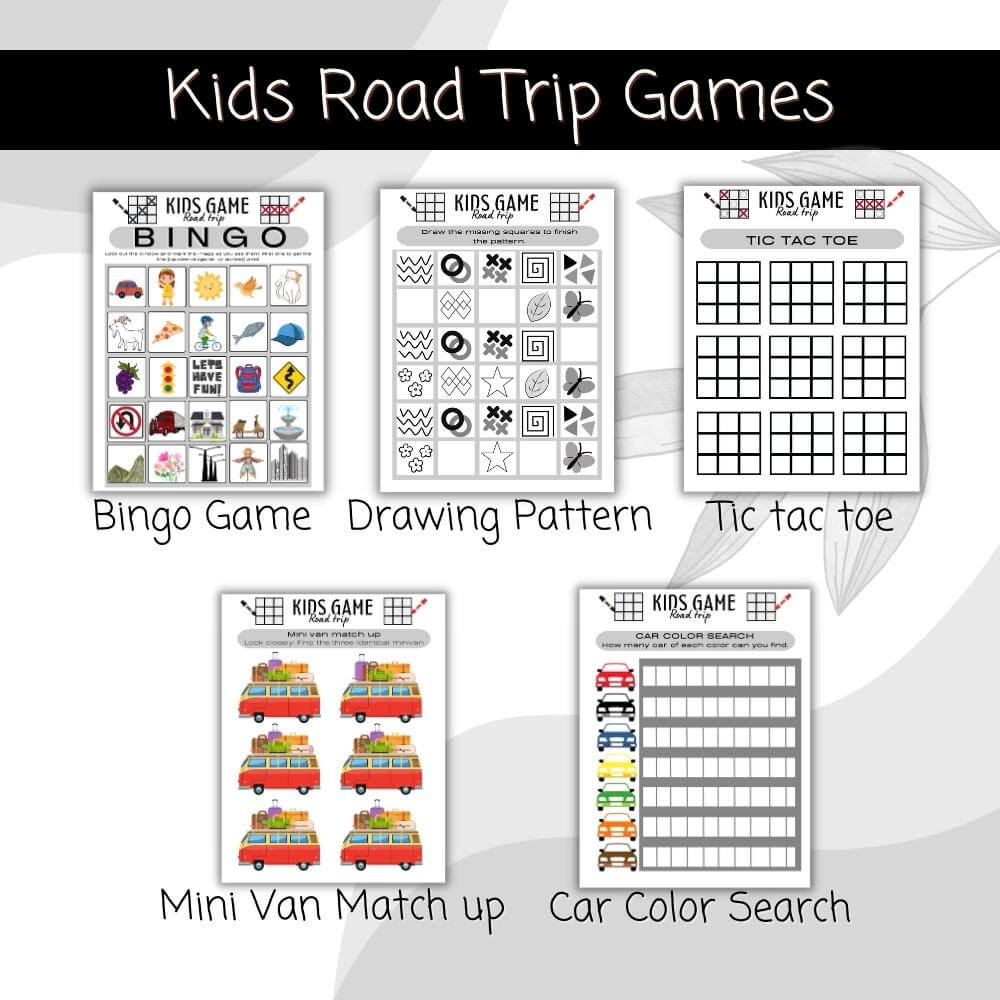 PLR Road Trip Planner in Black and White