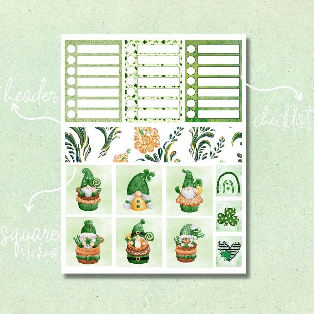 PLR St. Patrick's Day Planner Stickers