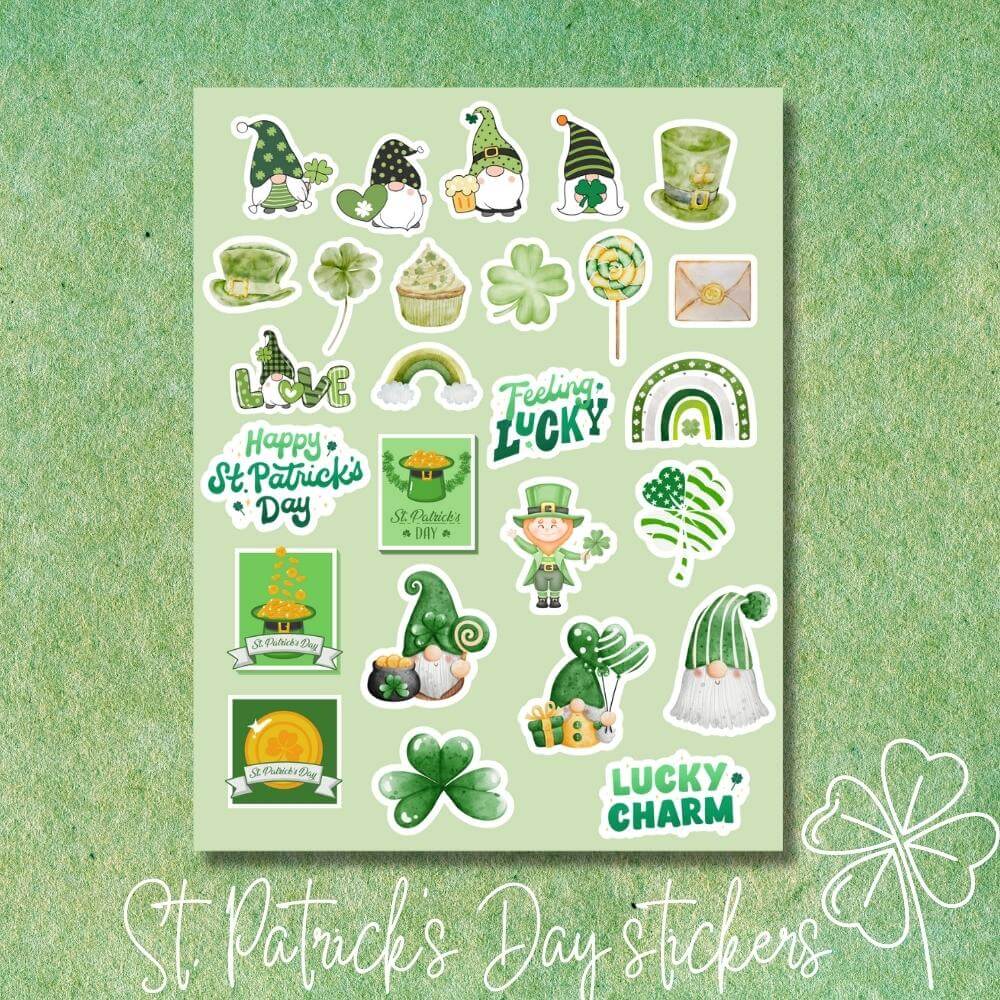 PLR St. Patrick's Day Planner Stickers