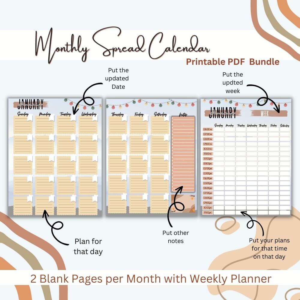 PLR Road Trip Planner in Blue and Tan